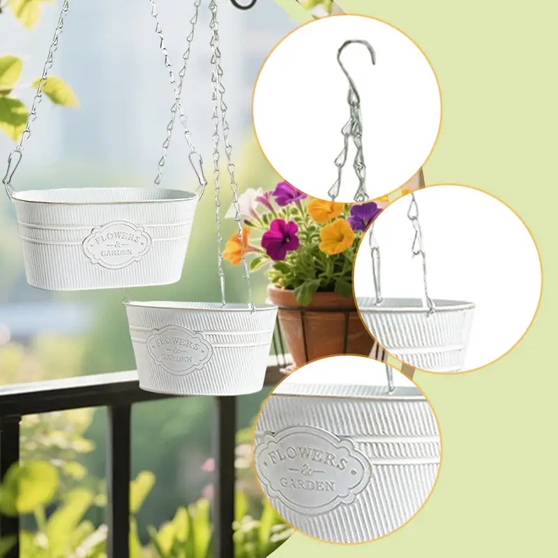 Hanging Wrought-Iron Planters, - Spider Plant Hanging 评论和价格