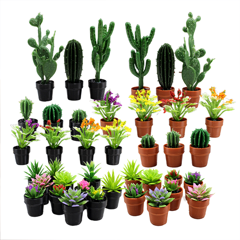 8Pcs Miniature Plastic Potted  - Echeveria Succulent 评论和价格